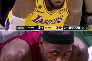 勒布朗·詹姆斯在洛杉矶赢下比赛后与家人分享喜悦...